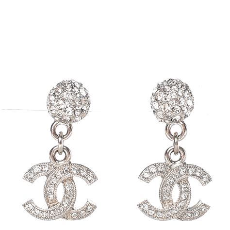 thin silver cc chanel drop earrings|chanel drop earrings karren brady.